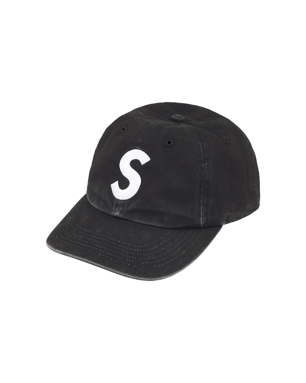 Supreme Pigment Coated 2-Tone S Logo 6-Panel Black