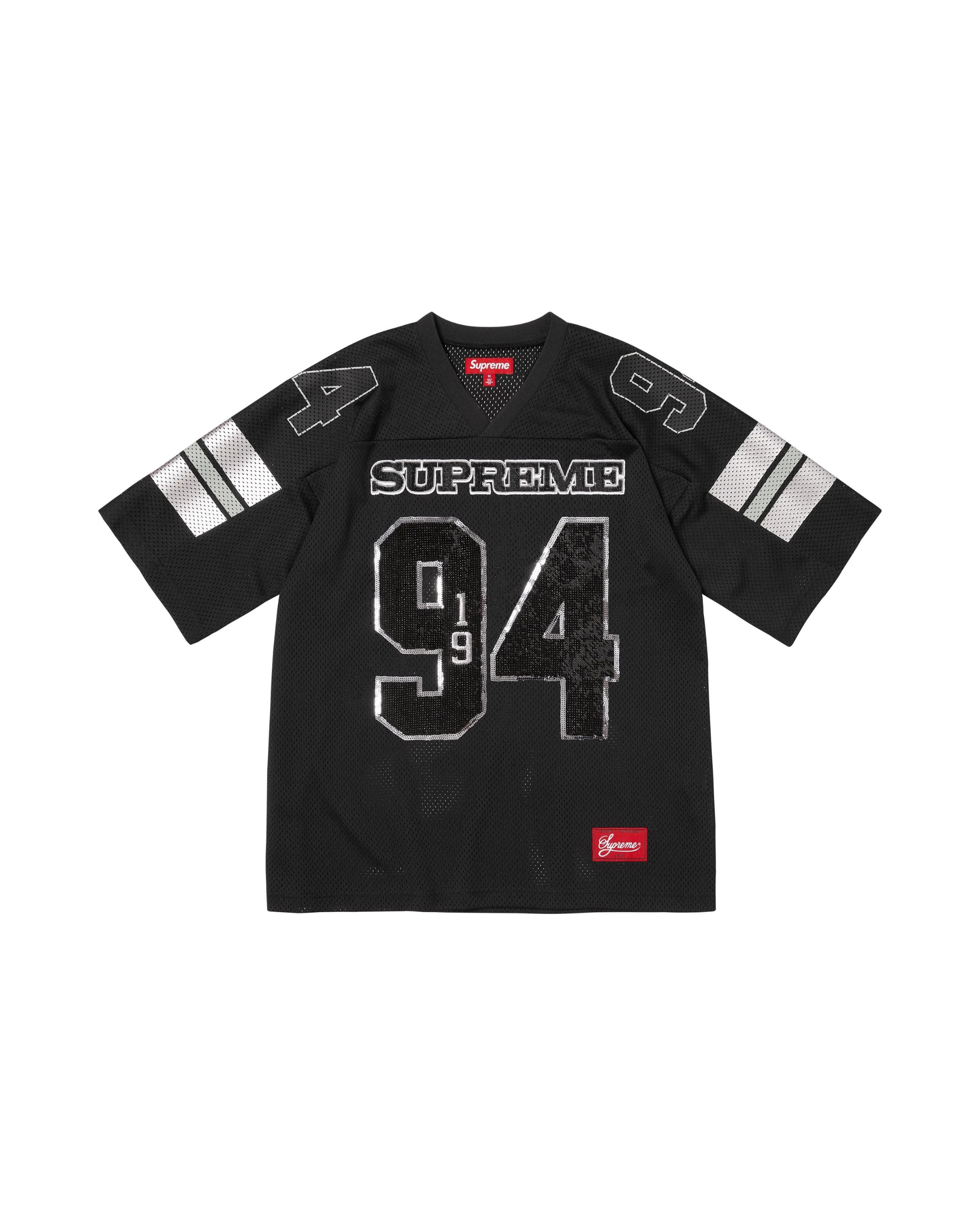 Sequin Football Jersey Black