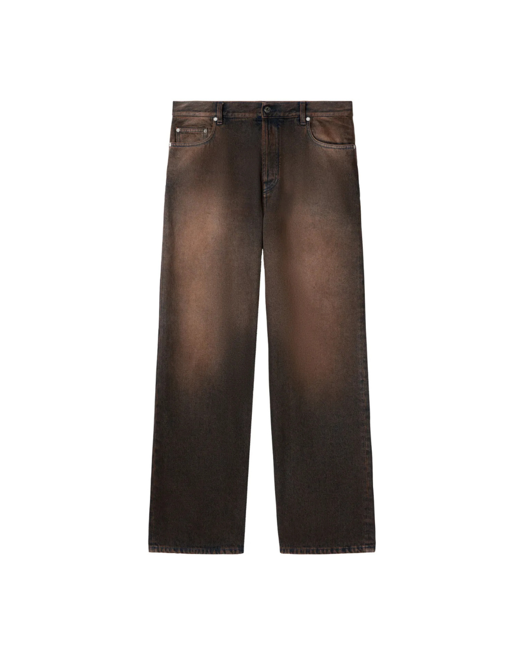 Off White Overdyed Denim Straight Leg Jeans