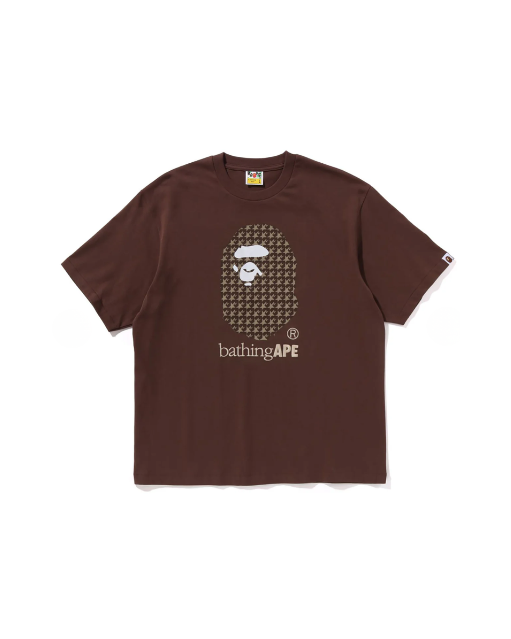 BAPE STA HOUNDSTOOTH Relaxed Tee Brown
