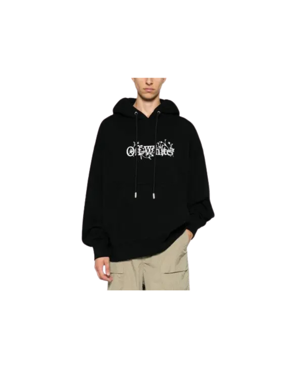 Off White Flower Skate Hoodie Black