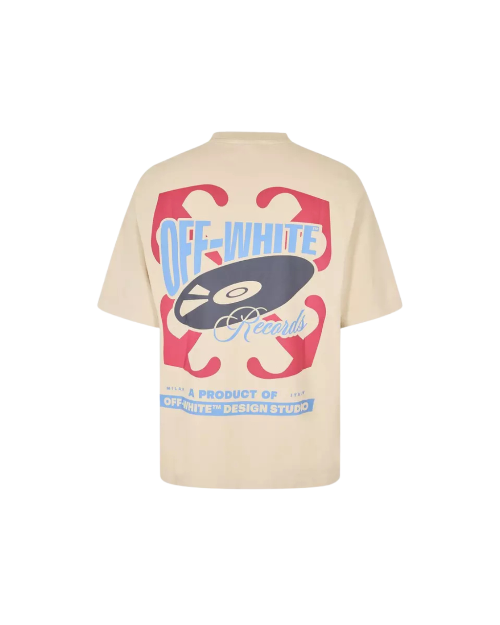 Off White Vinyl Logo Skate T-Shirt Beige