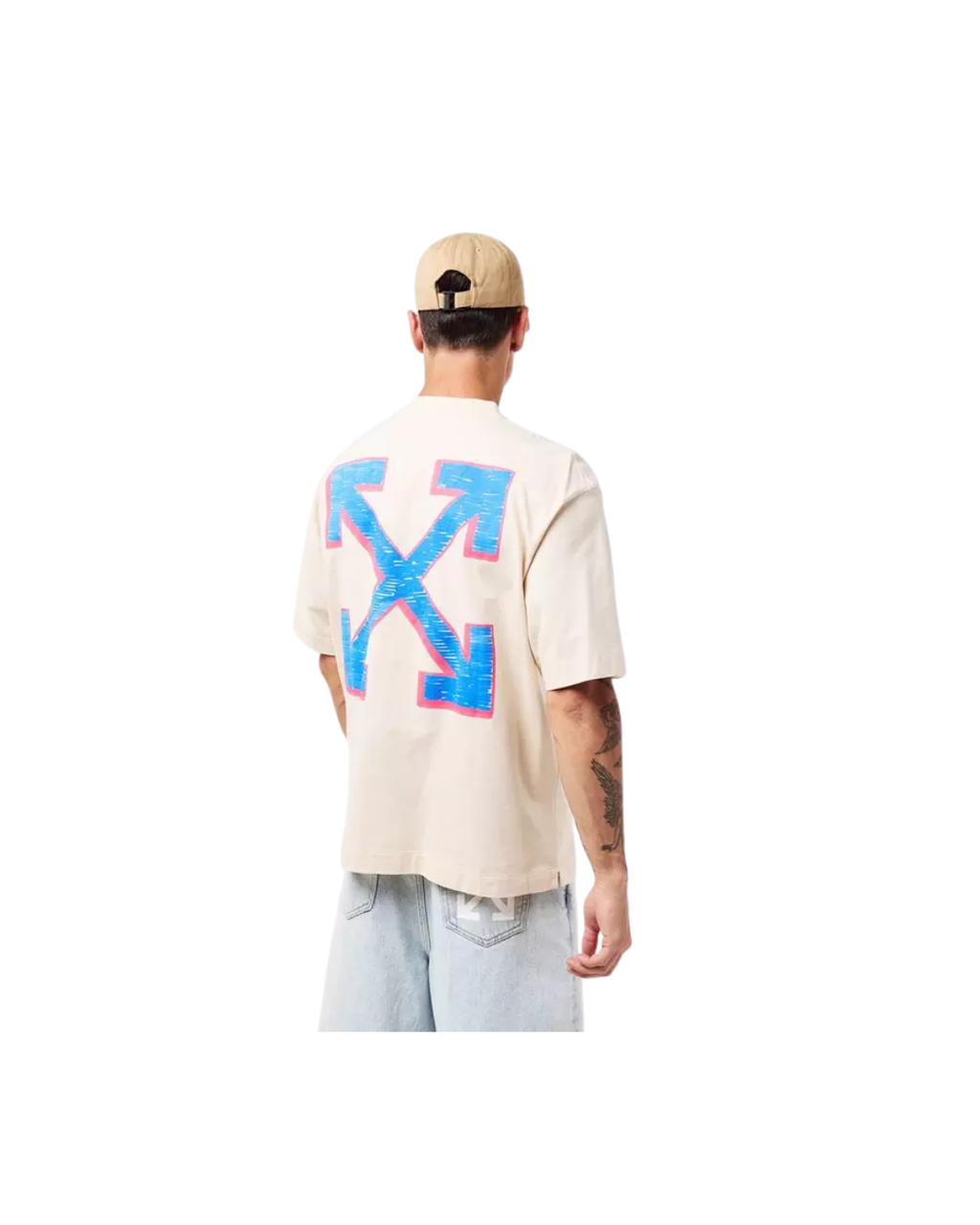 Off White Tee Sketch Arrow Beige