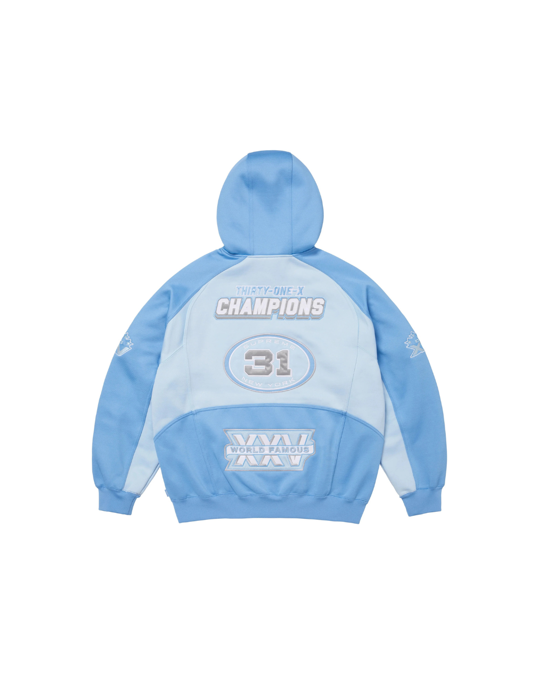 Supreme Football Zip Up Hooded Sweatshirt Light Blue