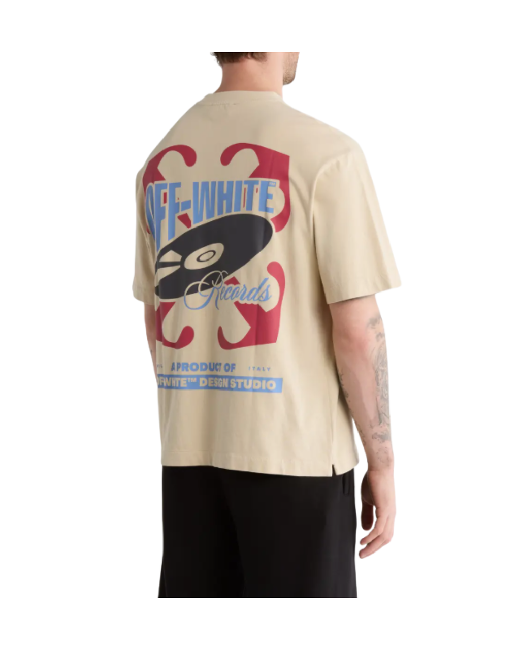 Off White Vinyl Logo Skate T-Shirt Beige
