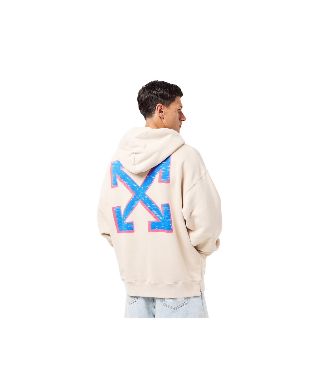 Off White Sketch Arrow Skate Hoodie Beige