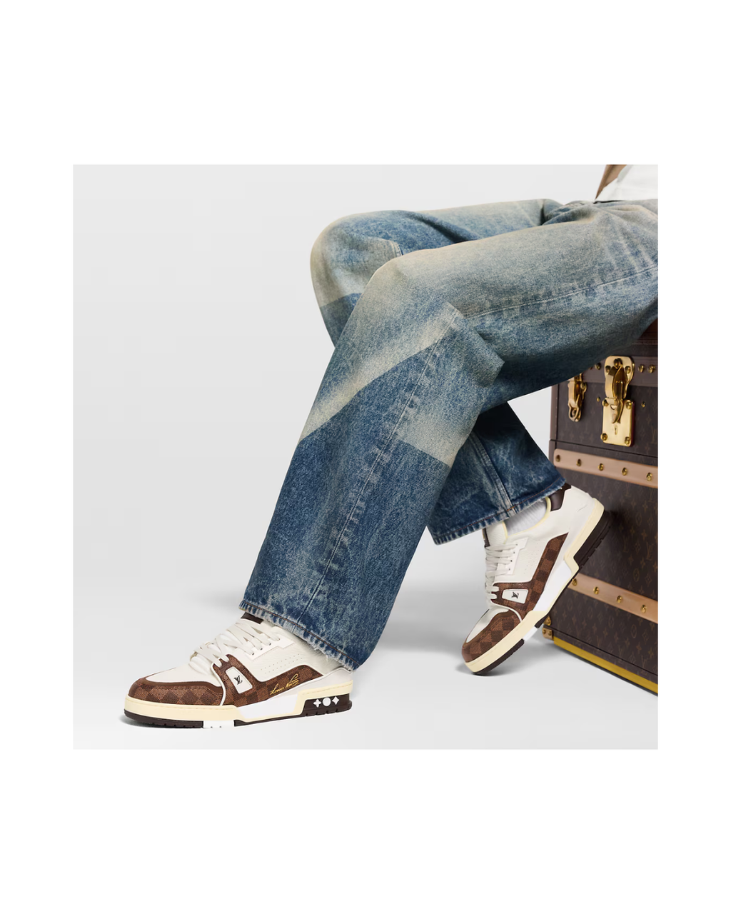 Louis Vuitton Trainer White Moka Brown